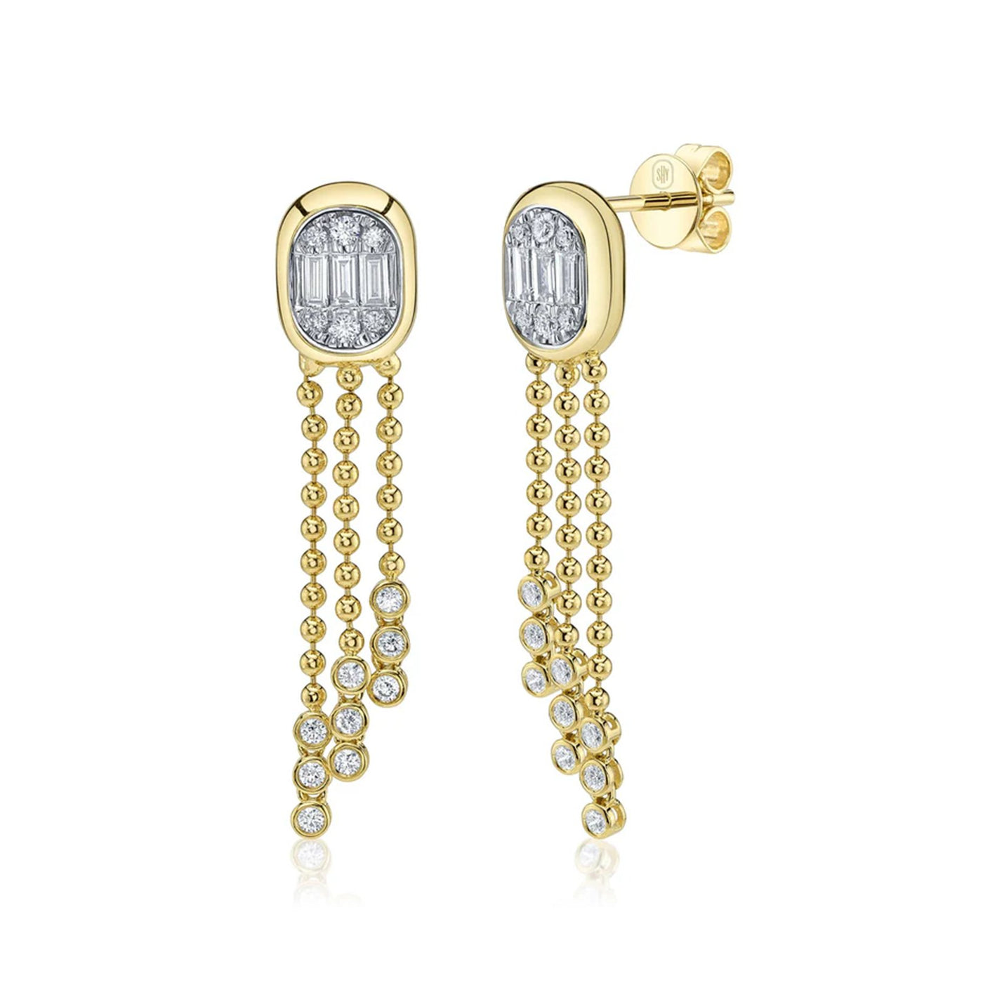 0.64 ctw Diamond Bead Drop Earrings
