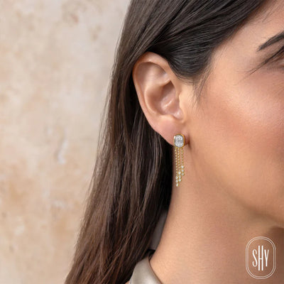 0.64 ctw Diamond Bead Drop Earrings