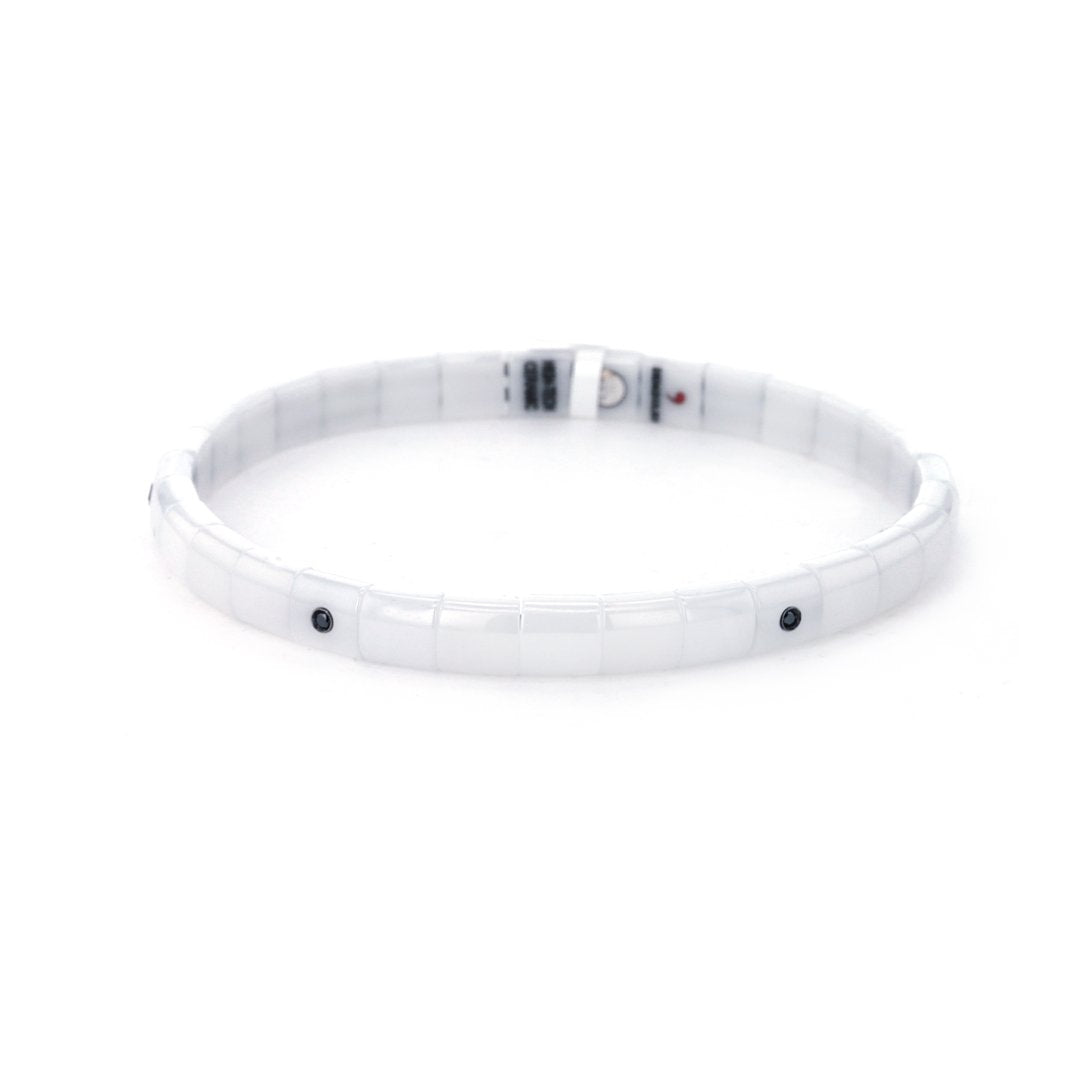 0.06 ctw Black Diamond Ceramic Bracelet