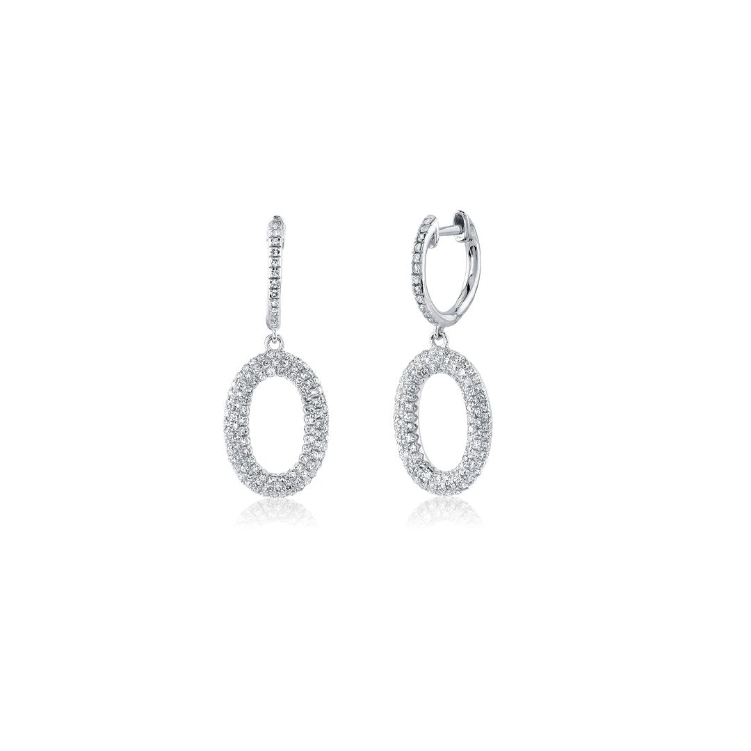 0.49ctw Diamond Oval Drop Earrings