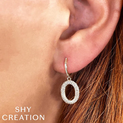 0.49ctw Diamond Oval Drop Earrings