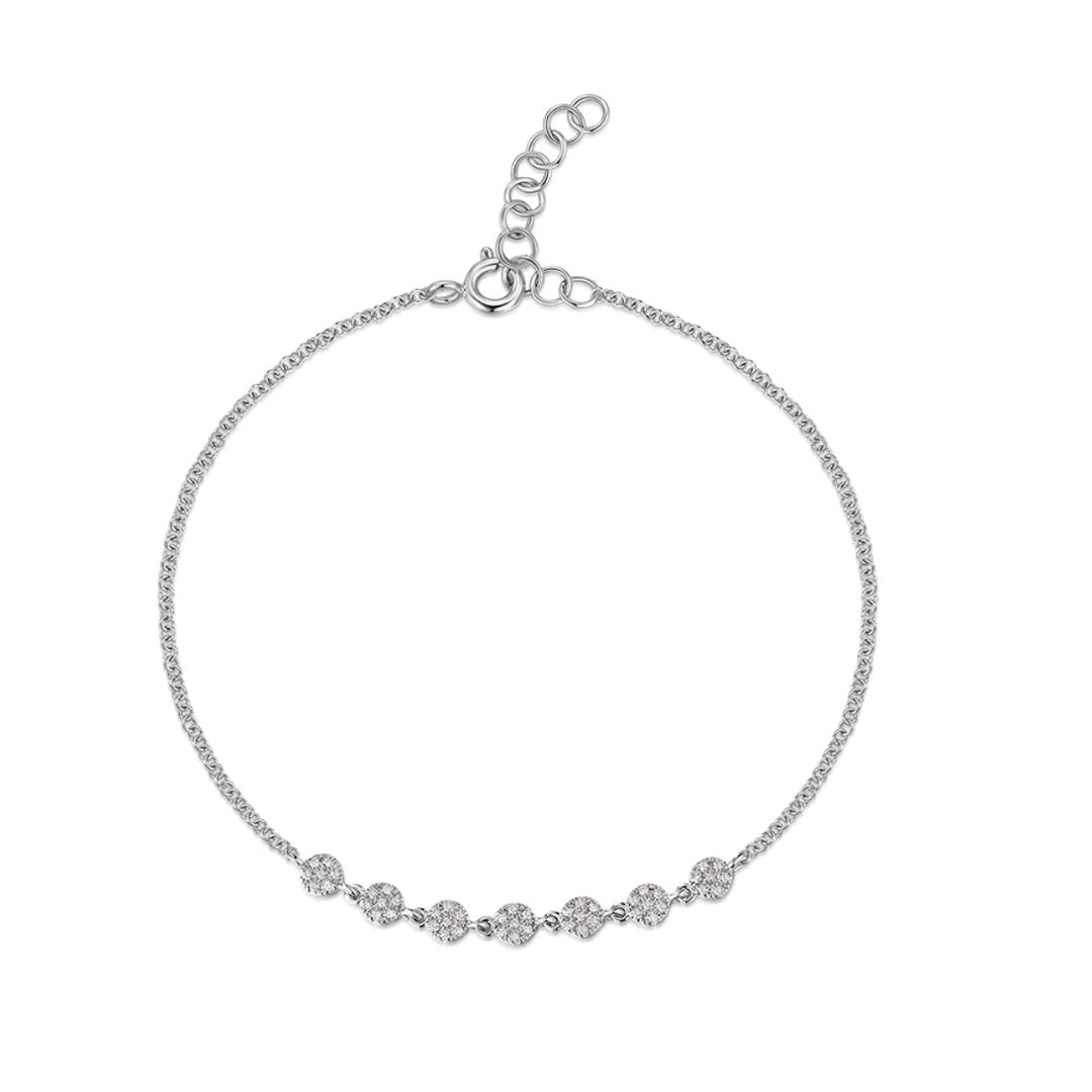 0.09 ctw Diamond Round Pave Disc Bracelet
