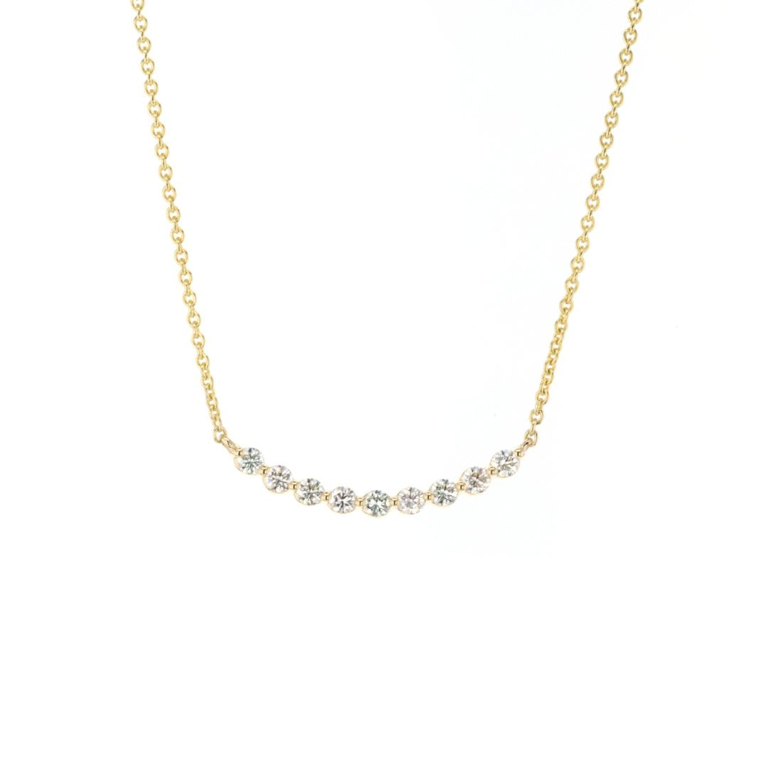 19" 0.64 ctw Diamond Curved Bar Necklace
