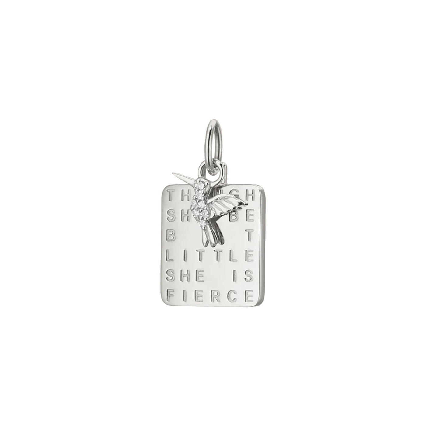 Sapphire Silver Square Fierce Charm