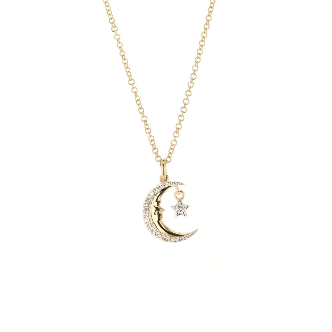 0.07 ctw Diamond Moon Necklace