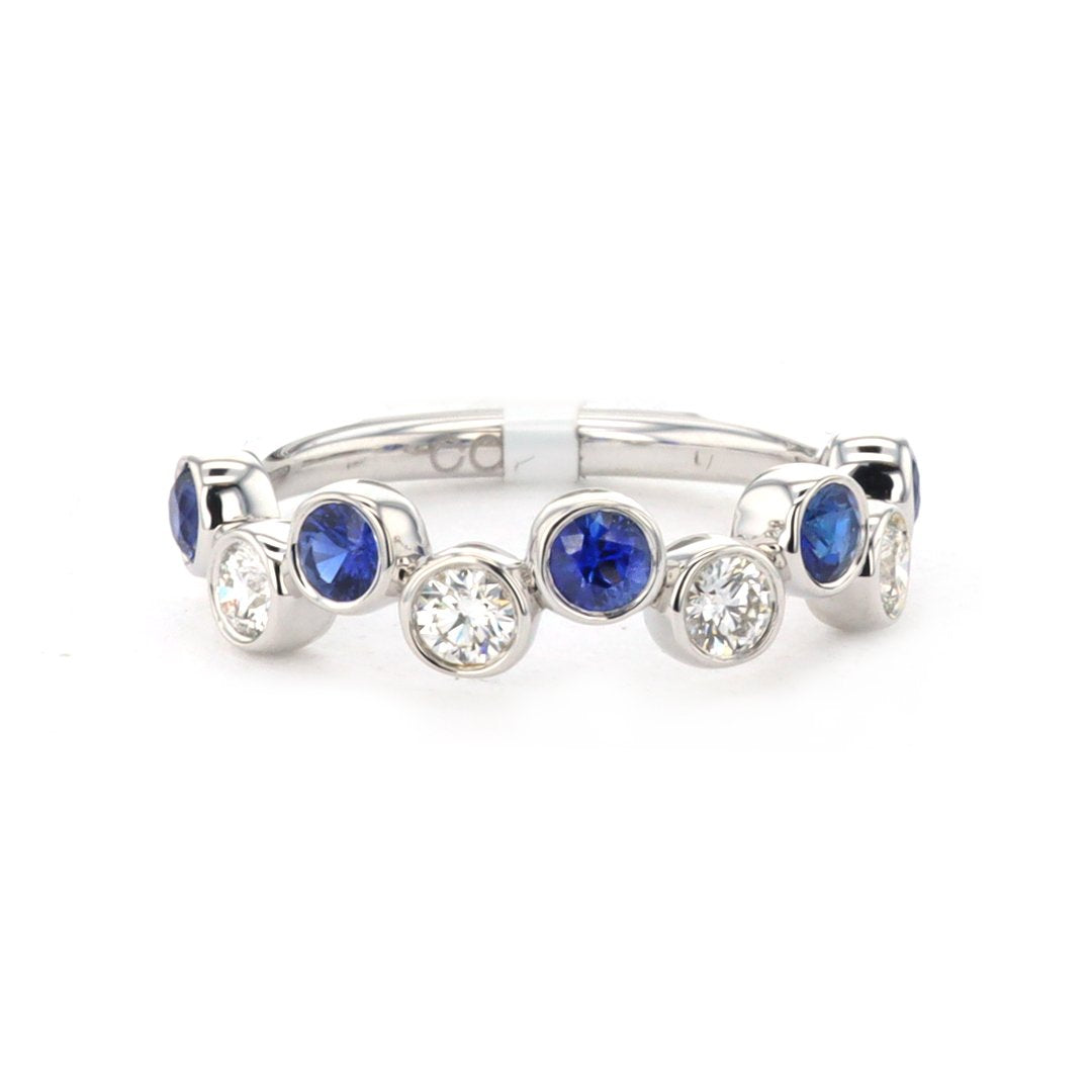 Blue Sapphire & Diamond Band