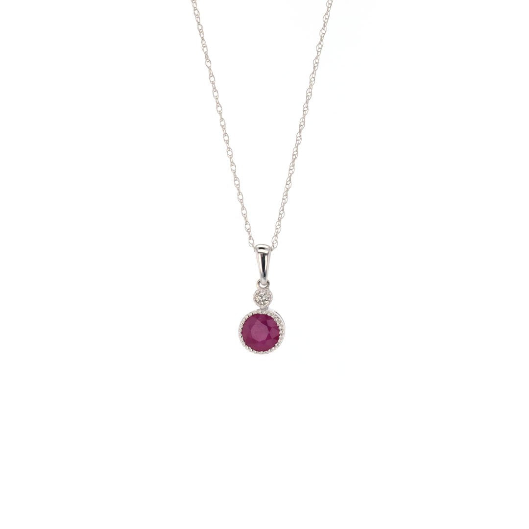 Ruby & Diamond Pendant Necklace