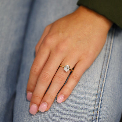 0.12 ctw Diamond Hidden Halo Engagement Ring