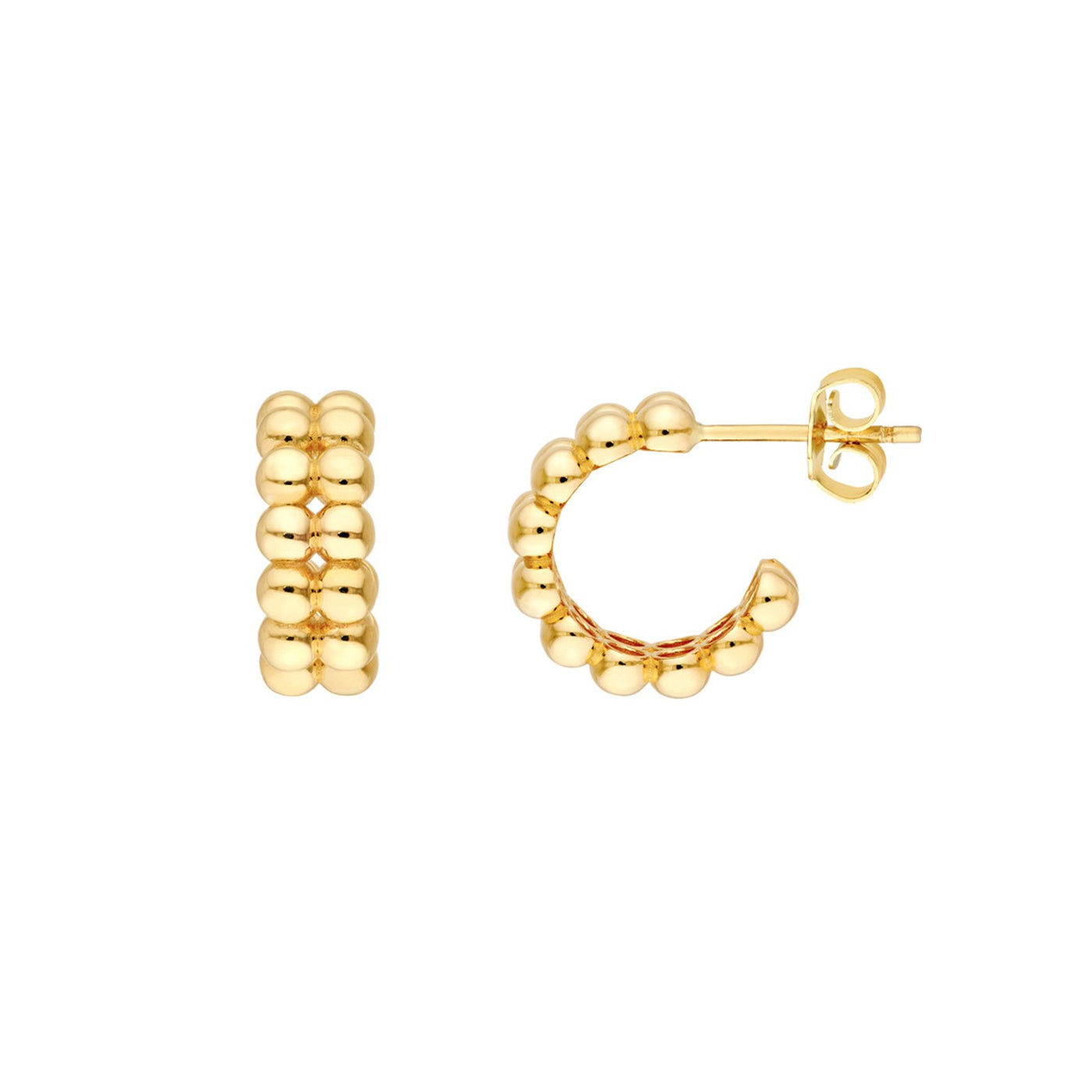 Beaded Double Open Hoop Earrings