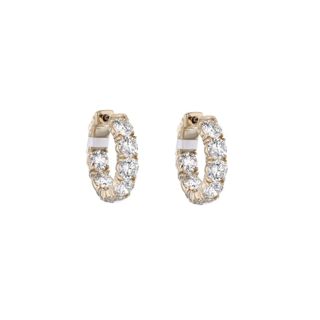 6.91 ctw Diamond 0.75" Oval Inside-Out Hoop Earrings