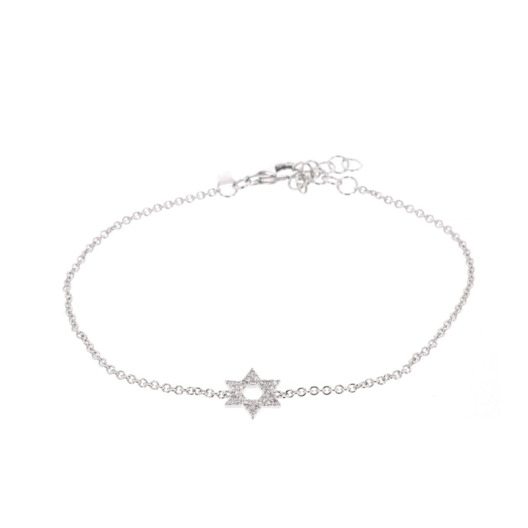 0.07 ctw Diamond Star of David Bracelet