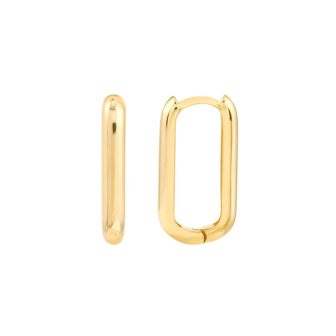 10x20MM Oblong Hoop Earrings