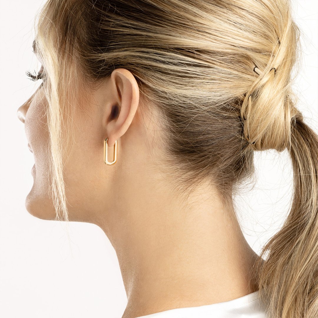 10x20MM Oblong Hoop Earrings