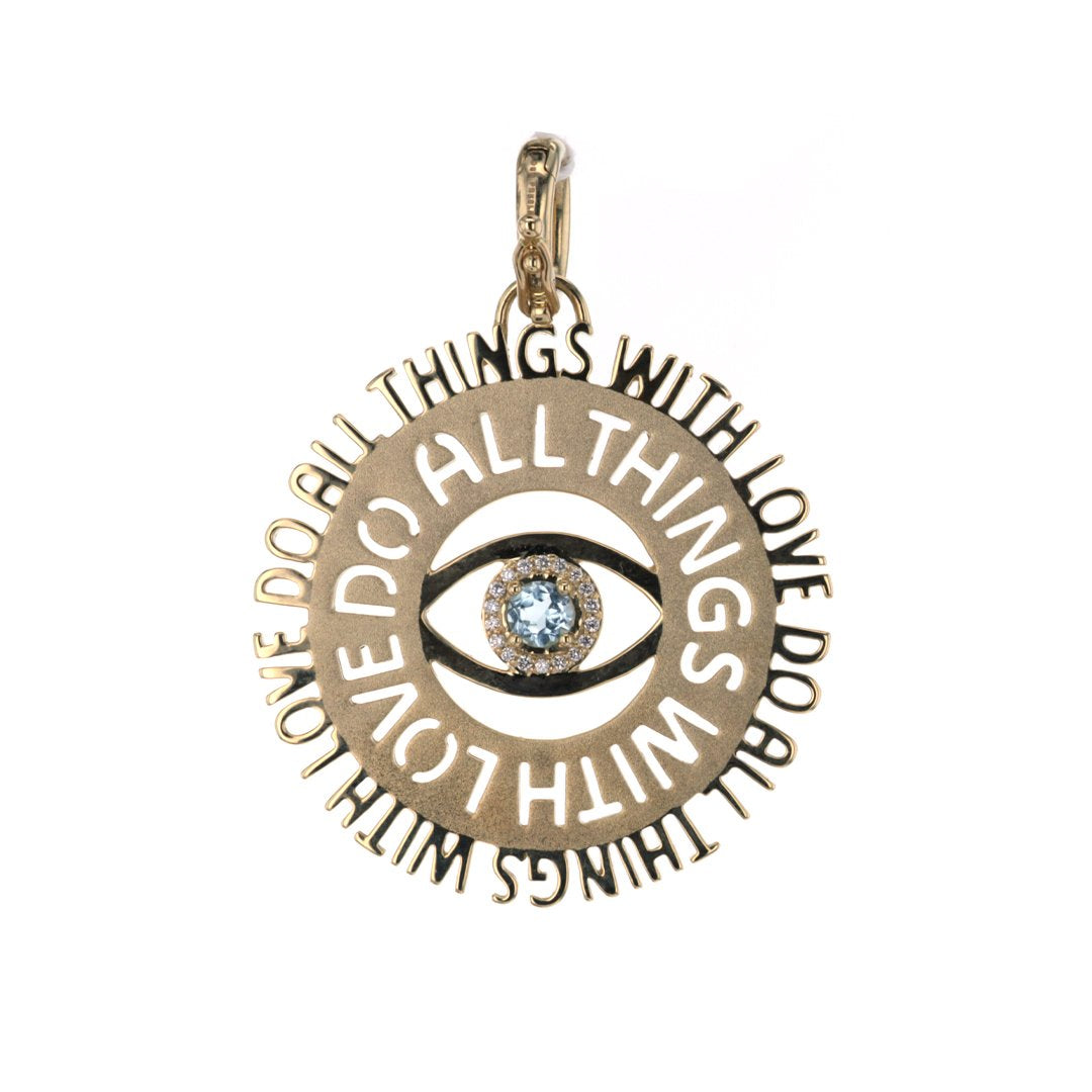 Topaz & Diamond Do All Things With Love Pendant