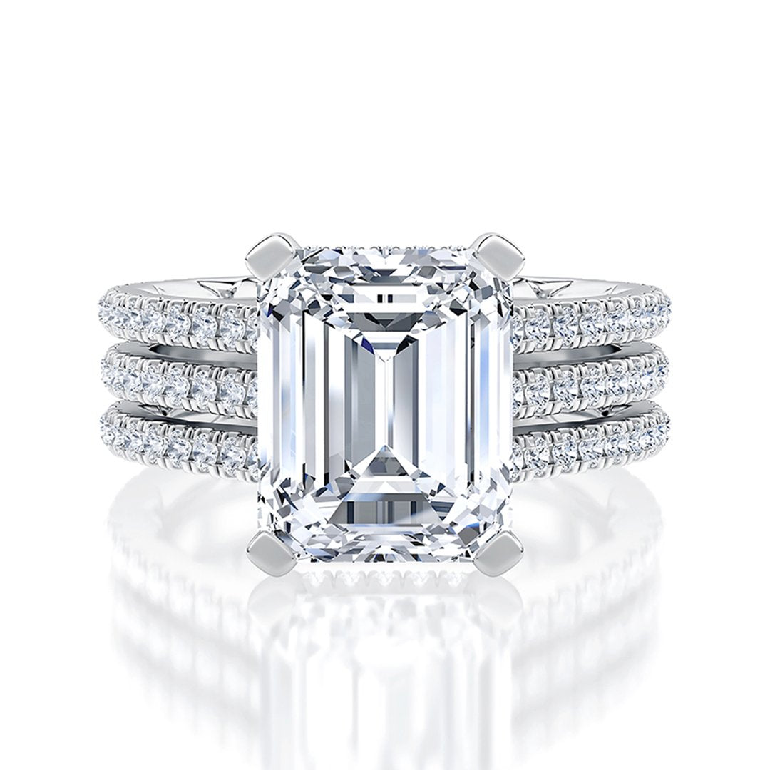 0.99 ctw Diamond Hidden Halo Engagement Ring