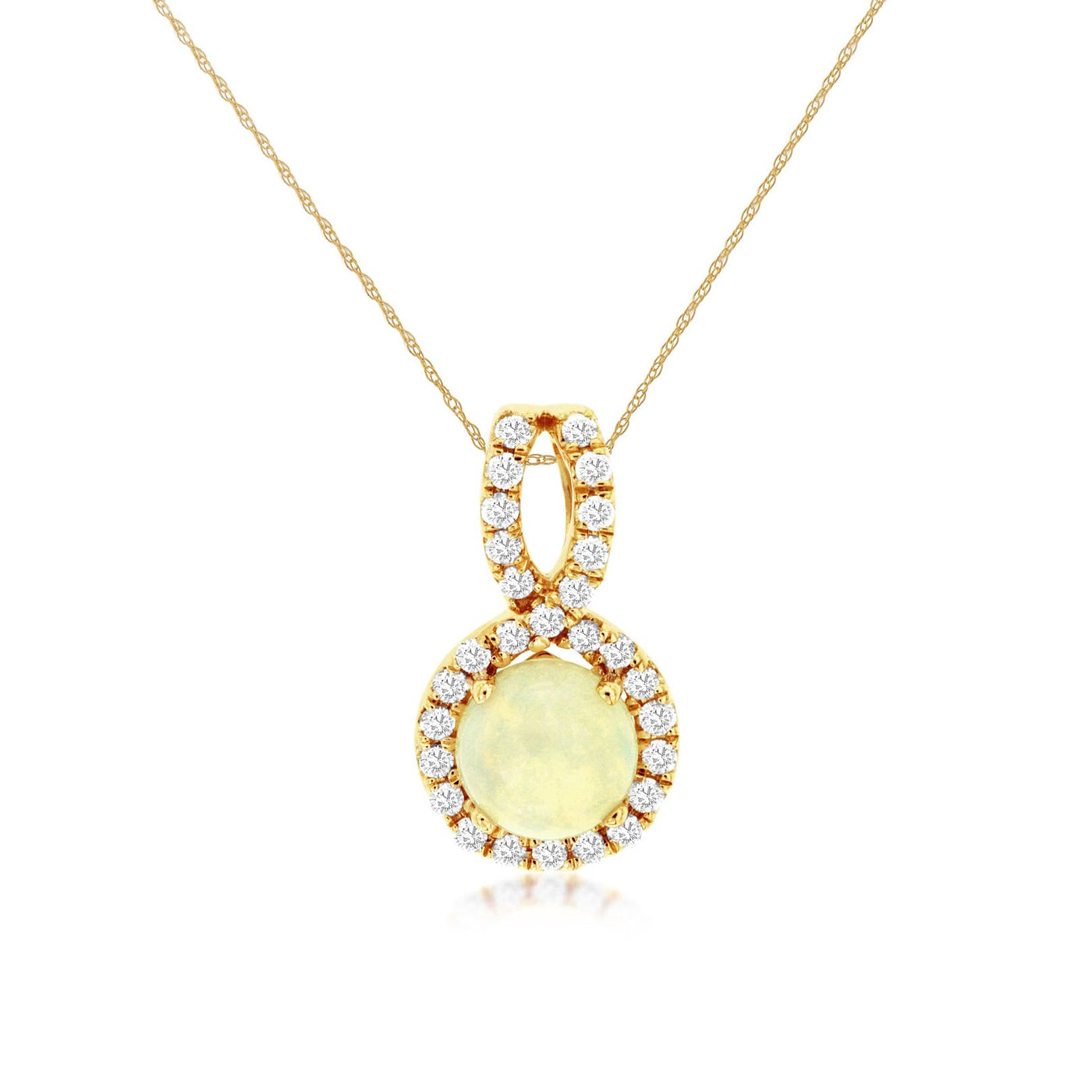 Opal & Diamond Pendant Necklace
