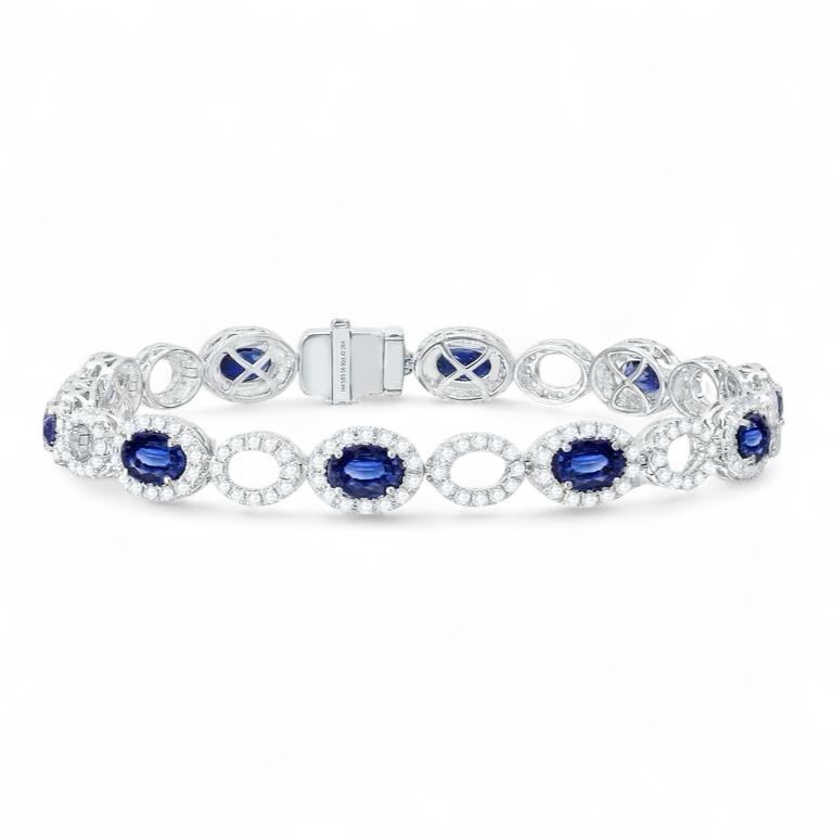 Blue Sapphire & Diamond Bracelet