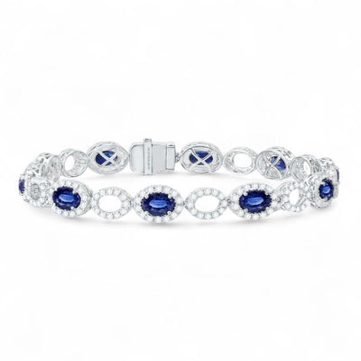 Blue Sapphire & Diamond Bracelet
