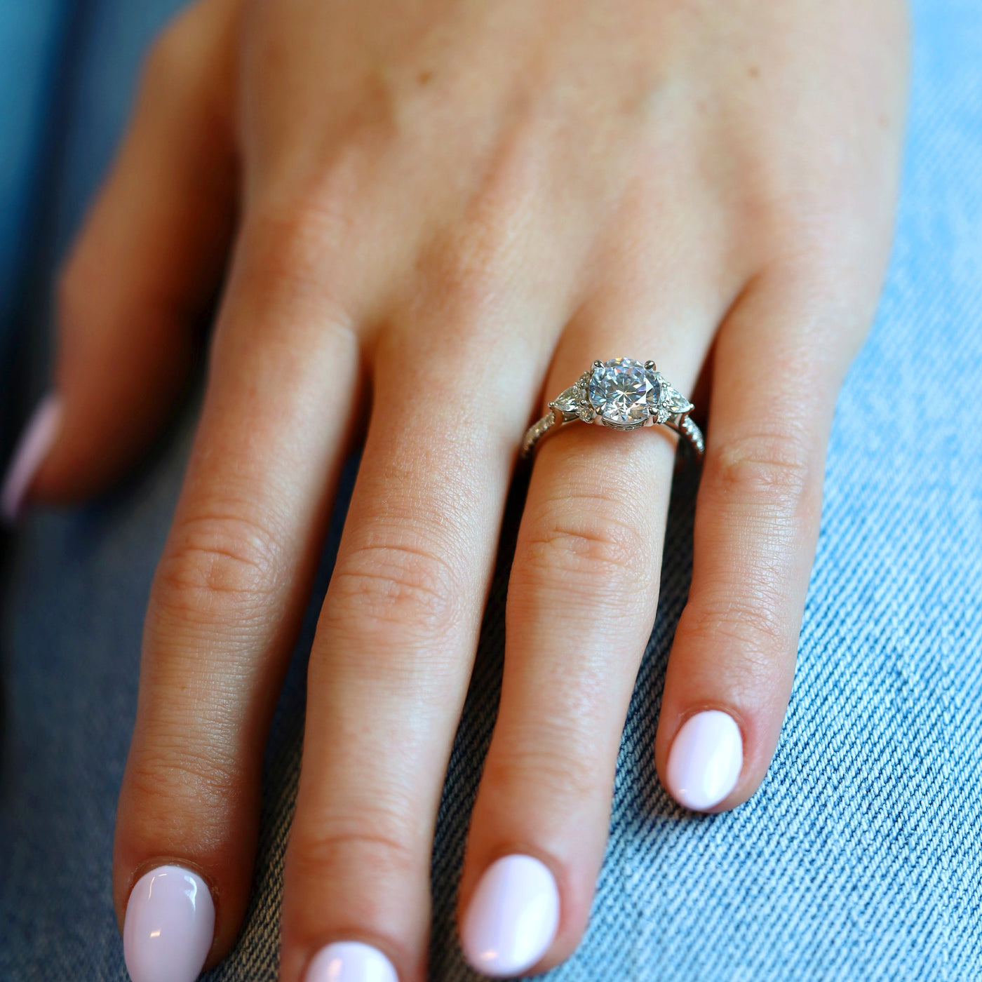 0.60 ctw Diamond Hidden Halo Engagement Ring