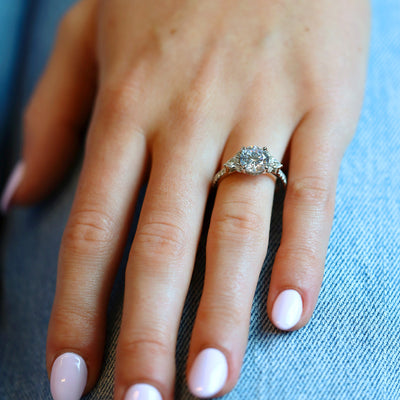 0.60 ctw Diamond Hidden Halo Engagement Ring