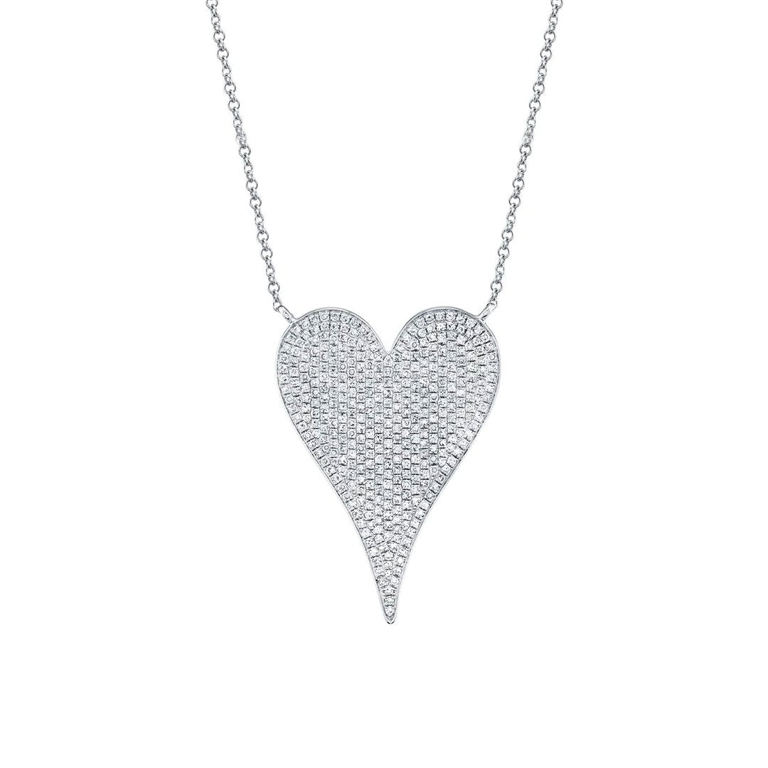 15+3" 0.83 ctw Diamond Pave Heart Necklace