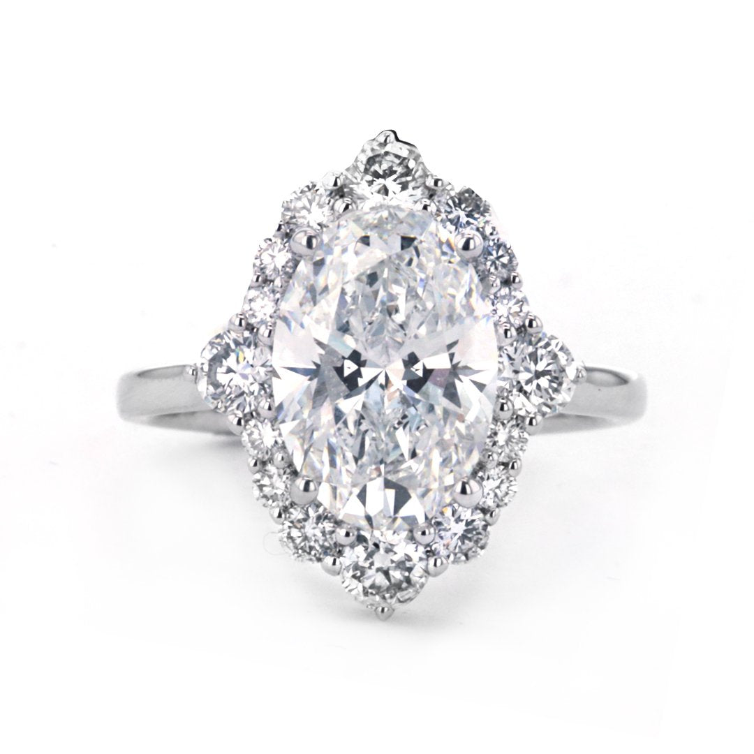 3.03 ct Oval Lab-Grown Diamond Halo Engagement Ring