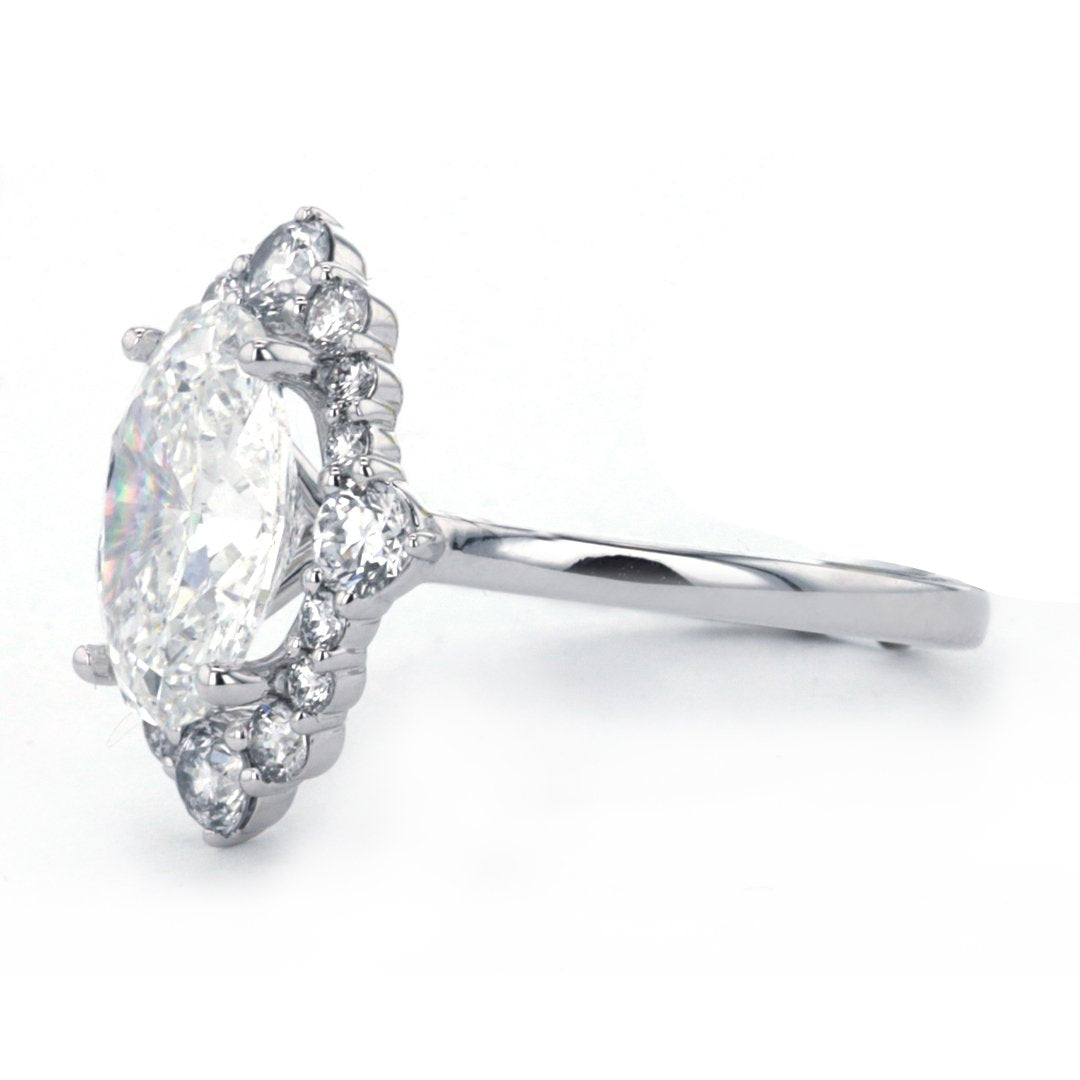 3.03 ct Oval Lab-Grown Diamond Halo Engagement Ring