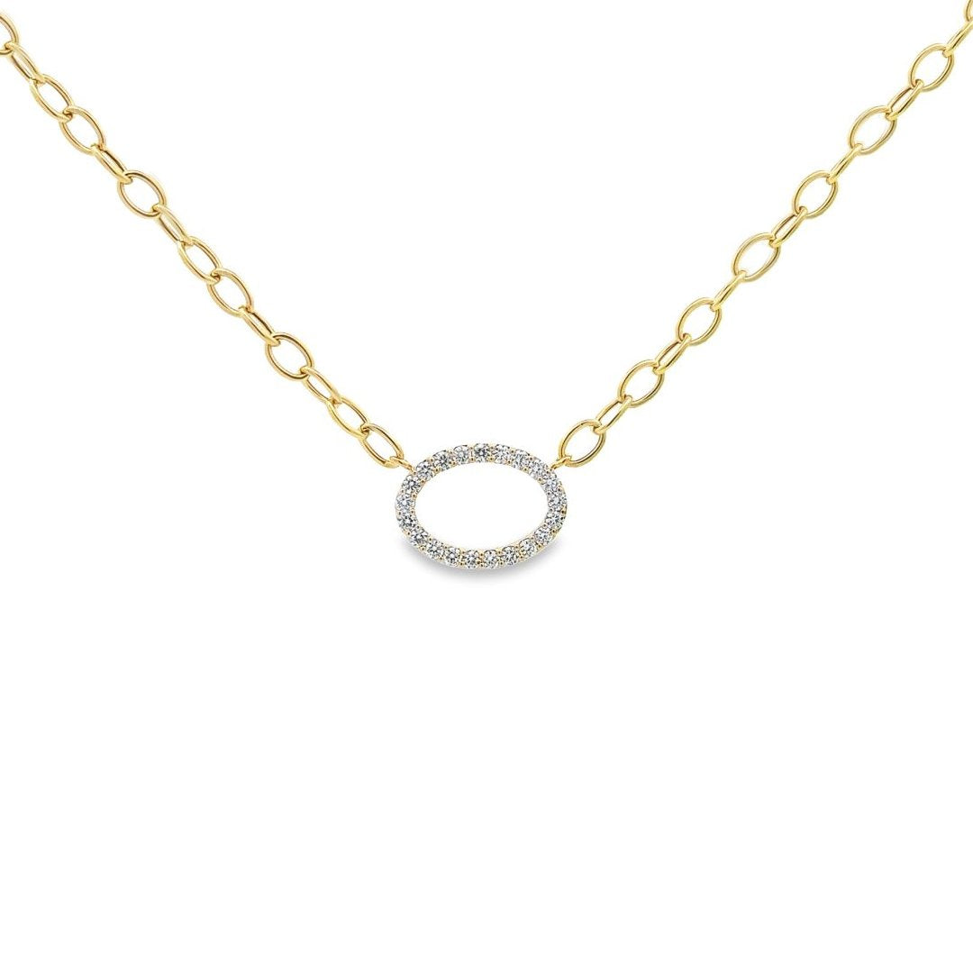 18" 1.00 ctw Diamond Open Oval Necklace