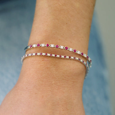 Ruby & Diamond Bangle Bracelet