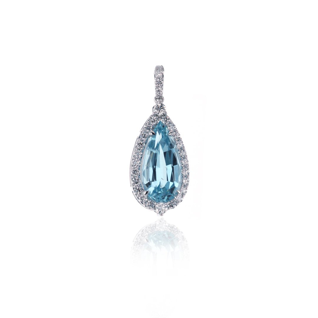 Aquamarine & Diamond Pendant