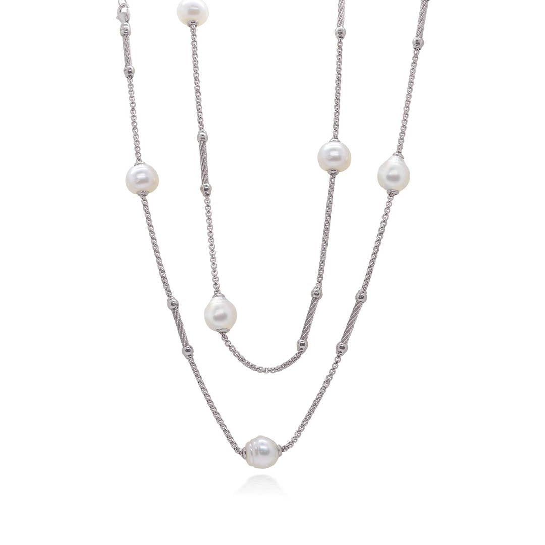 36" Pearl Station Necklace