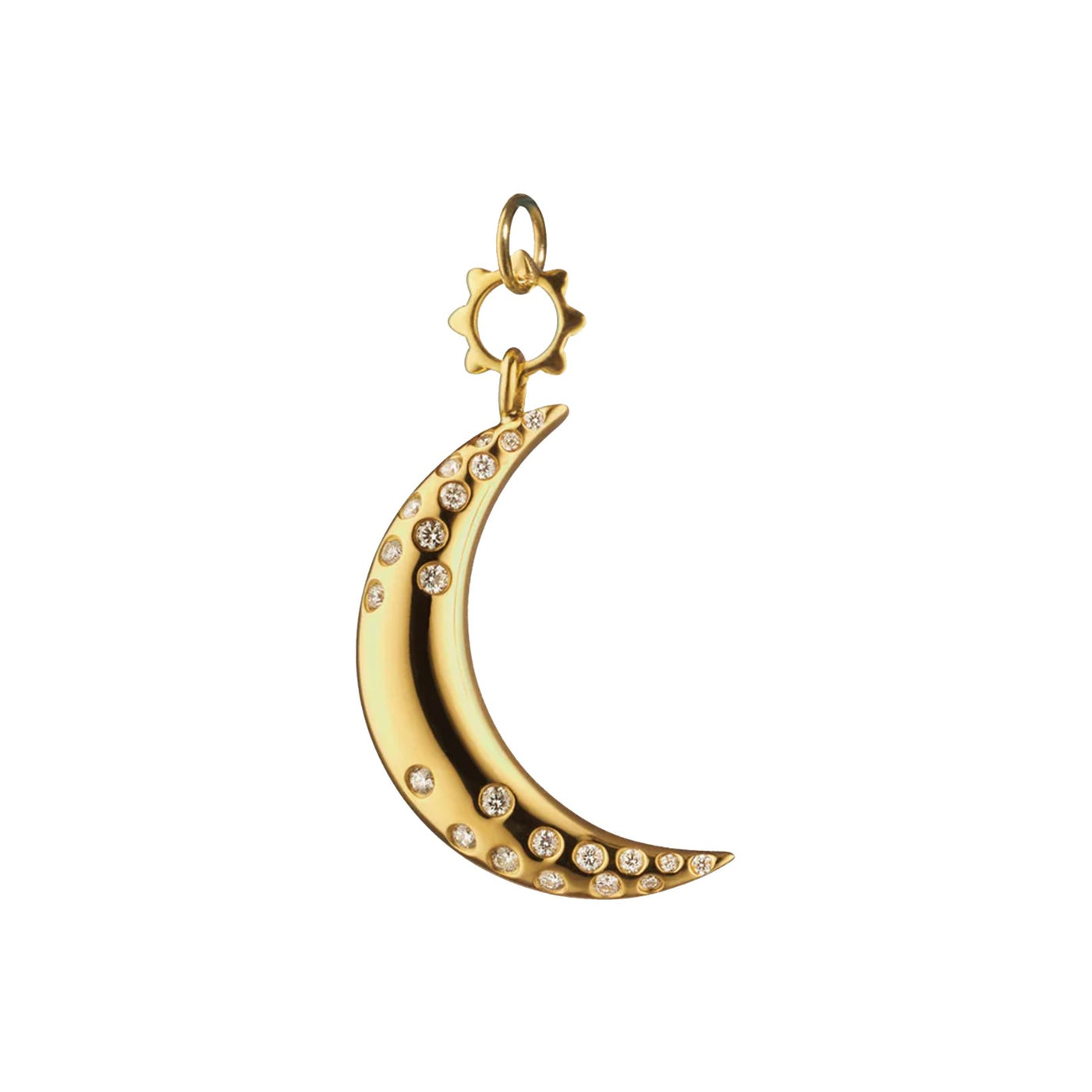 0.21 ctw Diamond Crescent Moon Charm Pendant