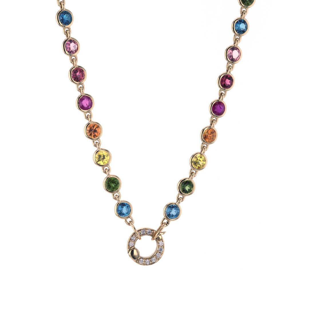 Sapphire & Diamond Clasp Necklace