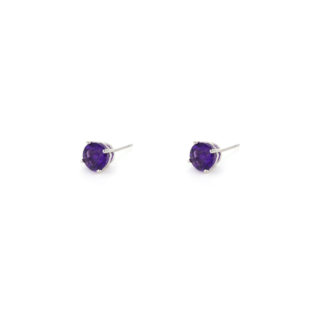 6MM Amethyst Stud Earrings