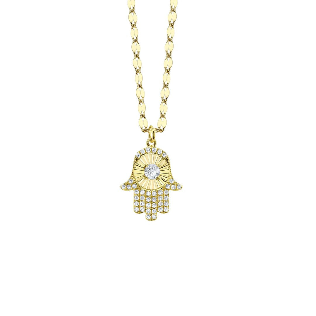 0.15 ctw Diamond Hamsa Necklace