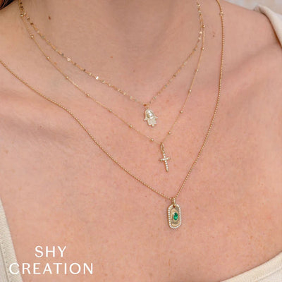 0.15 ctw Diamond Hamsa Necklace