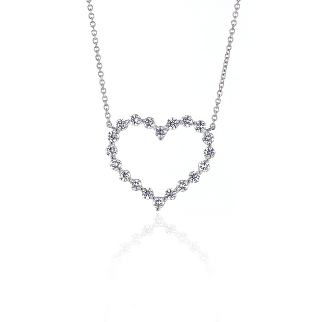 1.02 ctw Diamond Open Heart Necklace