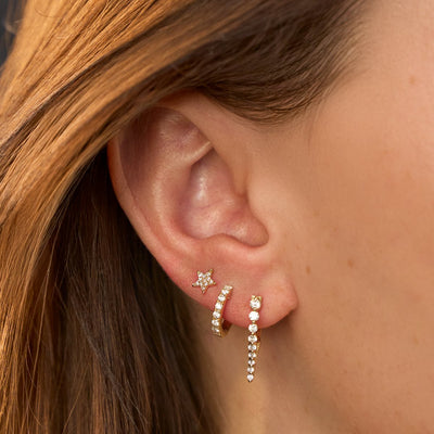 0.08 ctw Diamond Moon & Star Stud Earrings
