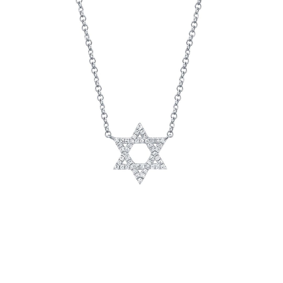 0.11 ctw Diamond Star of David Necklace