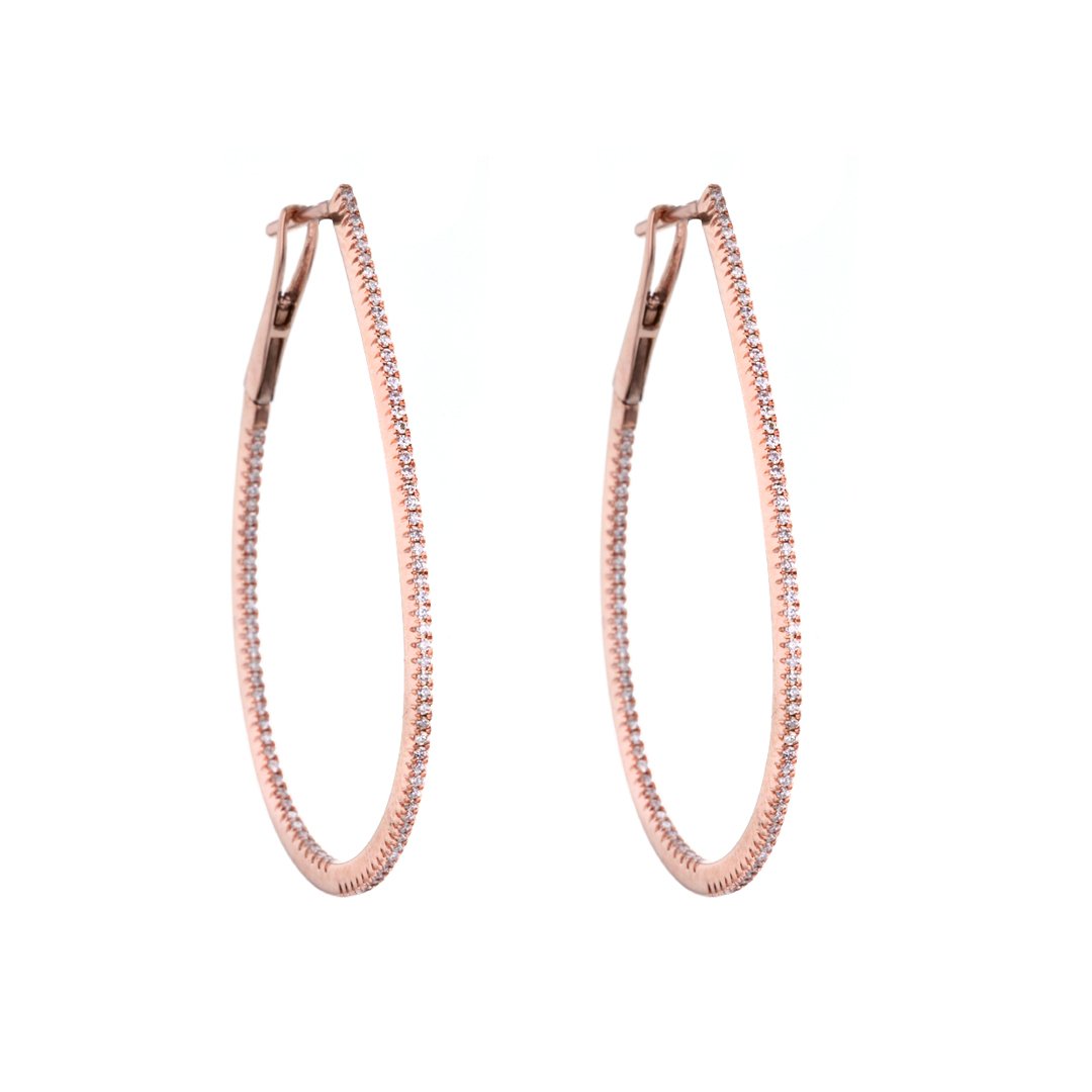 0.52 ctw Diamond Teardrop Inside-Out Hoop Earrings