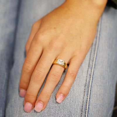 Half Bezel Engagement Ring