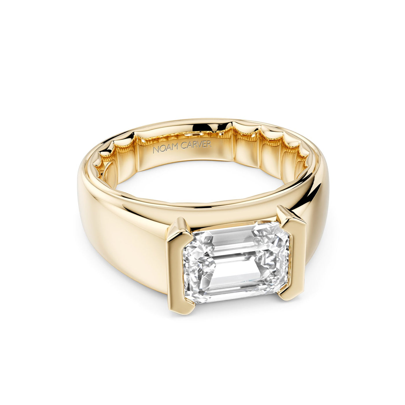 Half Bezel Engagement Ring