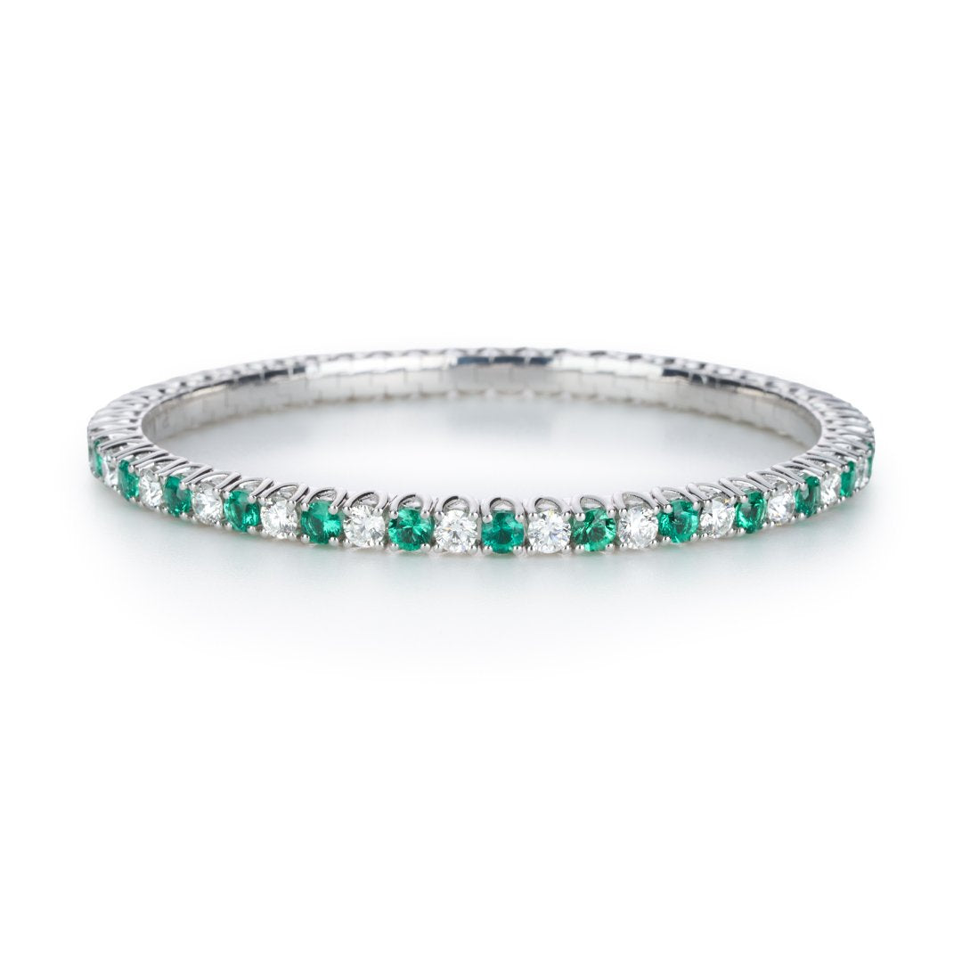 Emerald & Diamond Stretch Bracelet