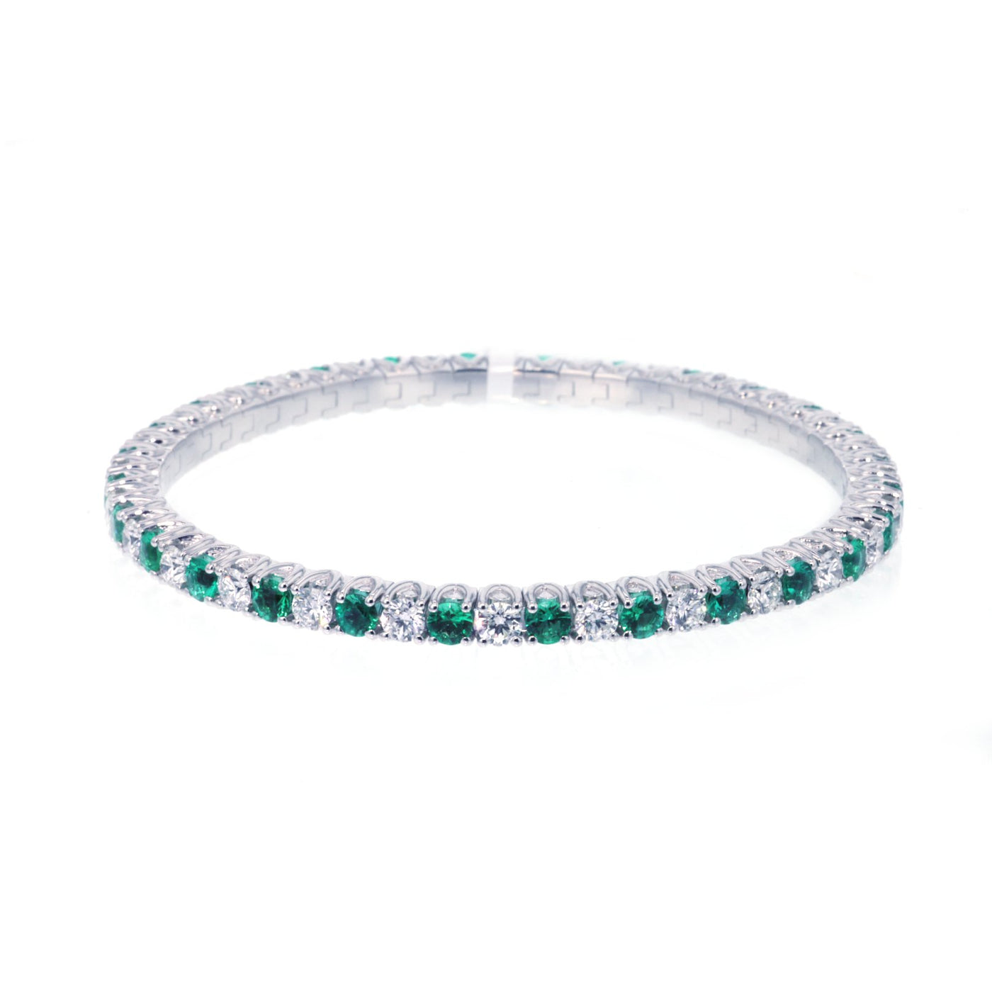 Emerald & Diamond Stretch Bracelet