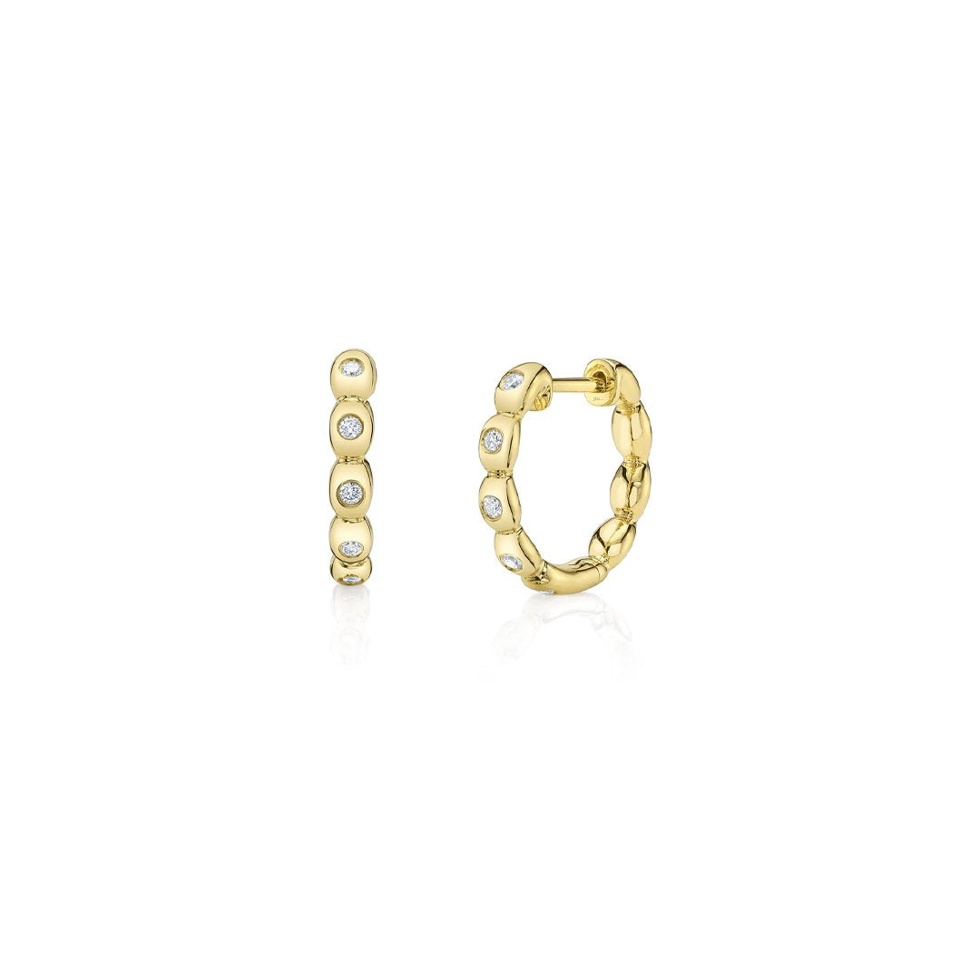 0.11ctw Diamond Bezel Huggie Earrings