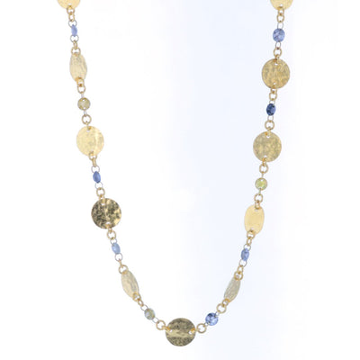 36" Multi-color Briolettes Disc Necklace