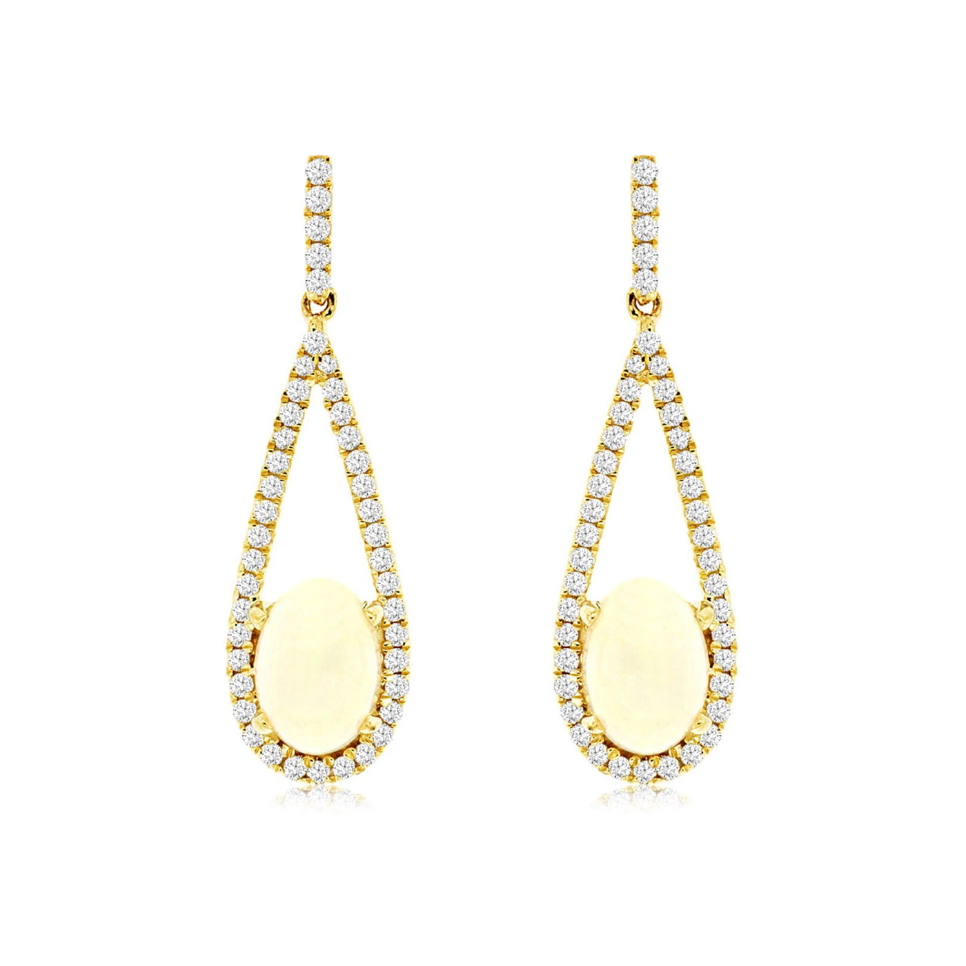 Opal & Diamond Drop Earrings