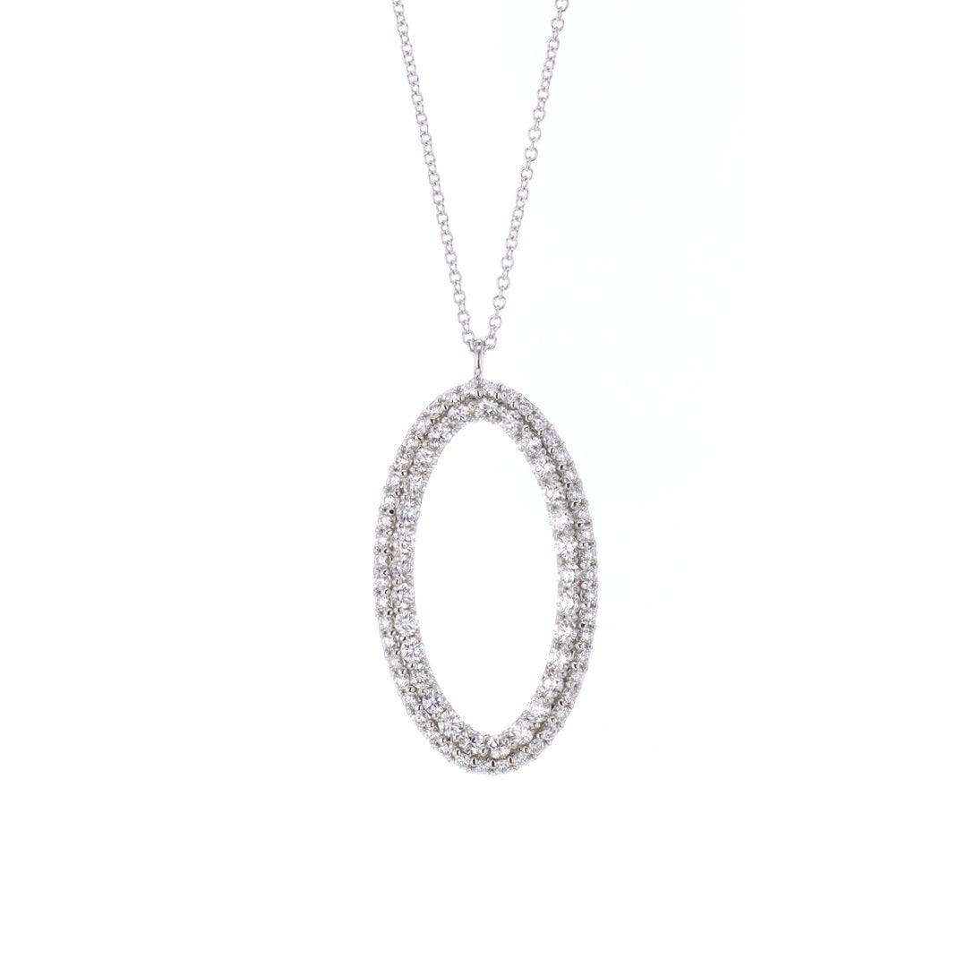 16+2" 1.25 ctw Diamond Open Oval Necklace