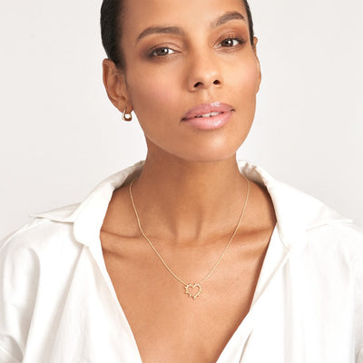 Bead Open Heart Necklace
