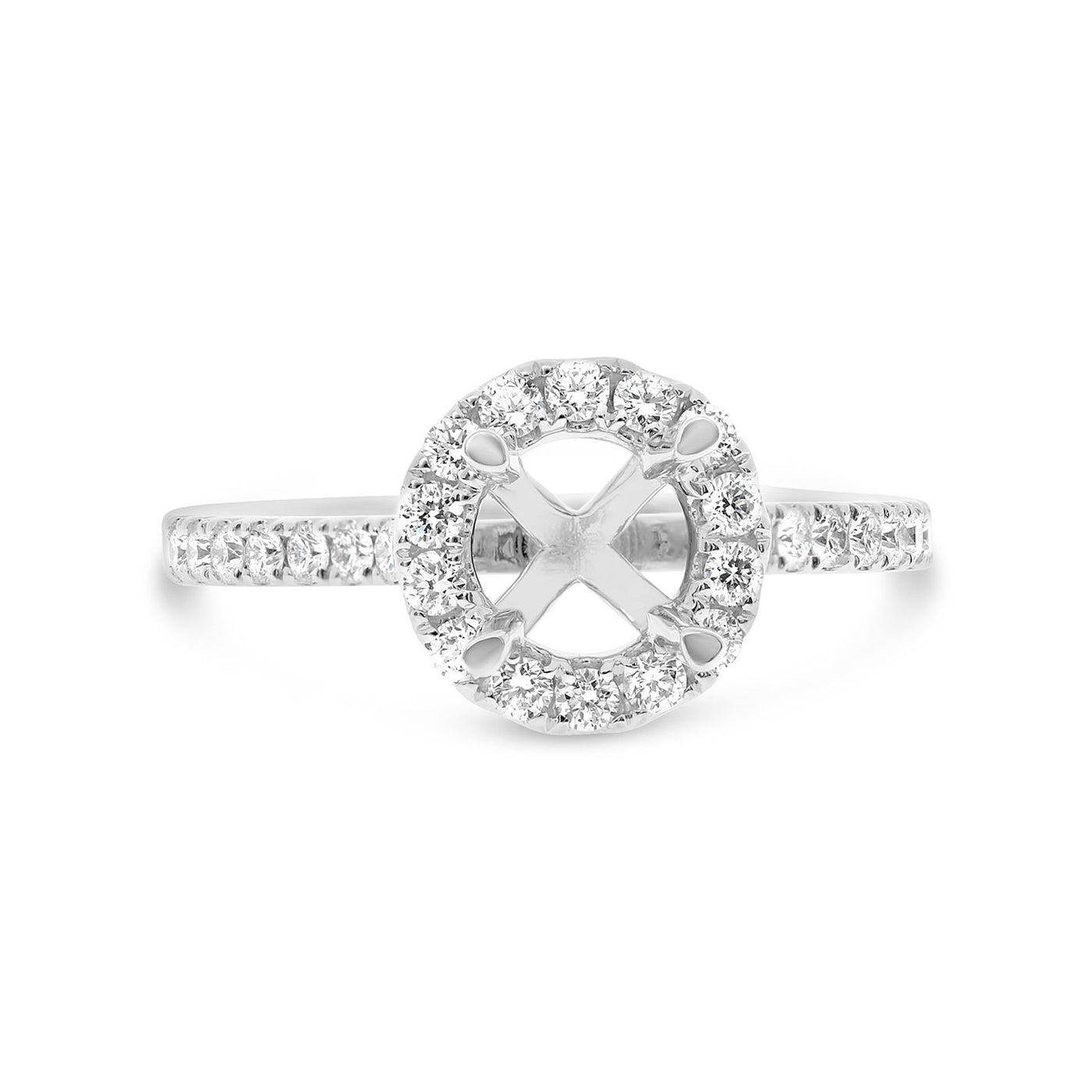 0.63 ctw Diamond Halo Engagement Ring